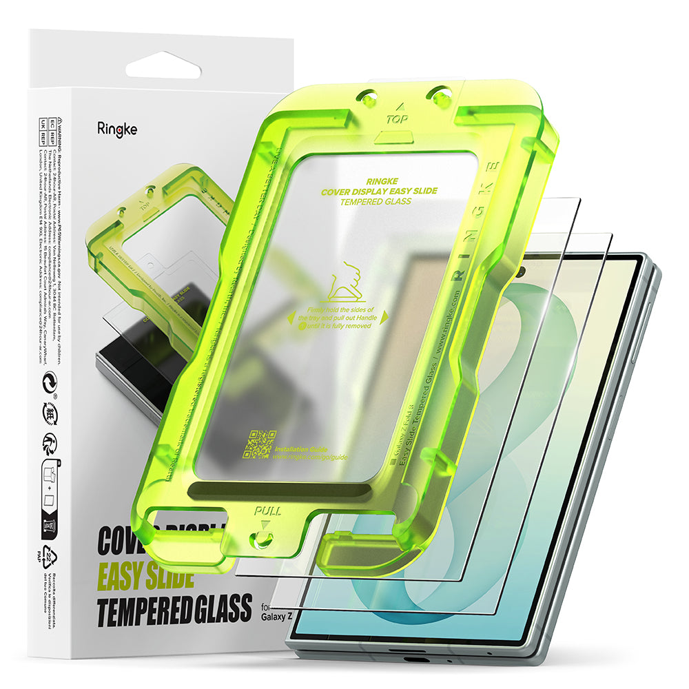 Película protetora para ecrã exterior Ringke Easy Slide para Samsung Galaxy Z Fold8 F971, vidro temperado, cola total, conjunto de 2 peças