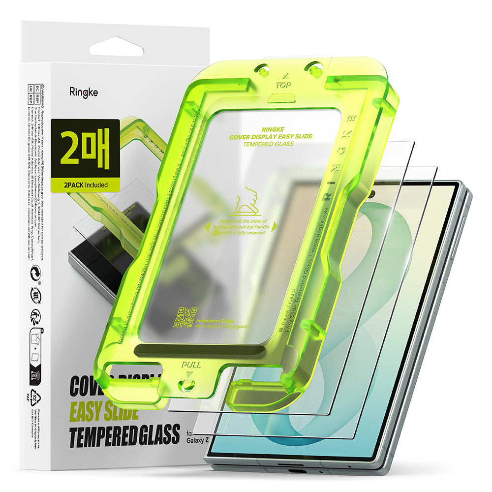 Película protetora para ecrã exterior Ringke Easy Slide para Samsung Galaxy Z Fold8 F971, vidro temperado, cola total, conjunto de 2 peças