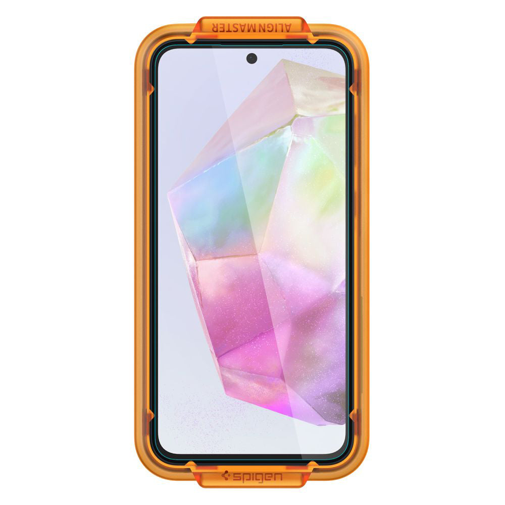Película Protetora de Ecrã Spigen GlastR Align Master para Samsung Galaxy M35 / A35 5G A356, Vidro Temperado, Colagem Total, Conjunto de 2 peças AGL07772
