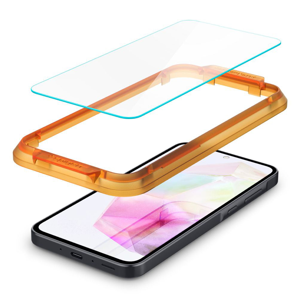 Película Protetora de Ecrã Spigen GlastR Align Master para Samsung Galaxy M35 / A35 5G A356, Vidro Temperado, Colagem Total, Conjunto de 2 peças AGL07772