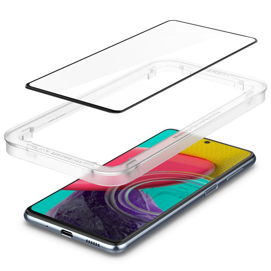 Película Protetora de Ecrã Spigen GlastR Align Master para Samsung Galaxy M53 M536, Vidro Temperado, Cola Completa, Preta