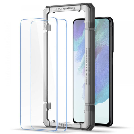Película Protetora de Ecrã Spigen GlastR Align Master para Samsung Galaxy S21 FE 5G G990, Vidro Temperado, Colagem Completa, Conjunto de 2 peças AGL03088