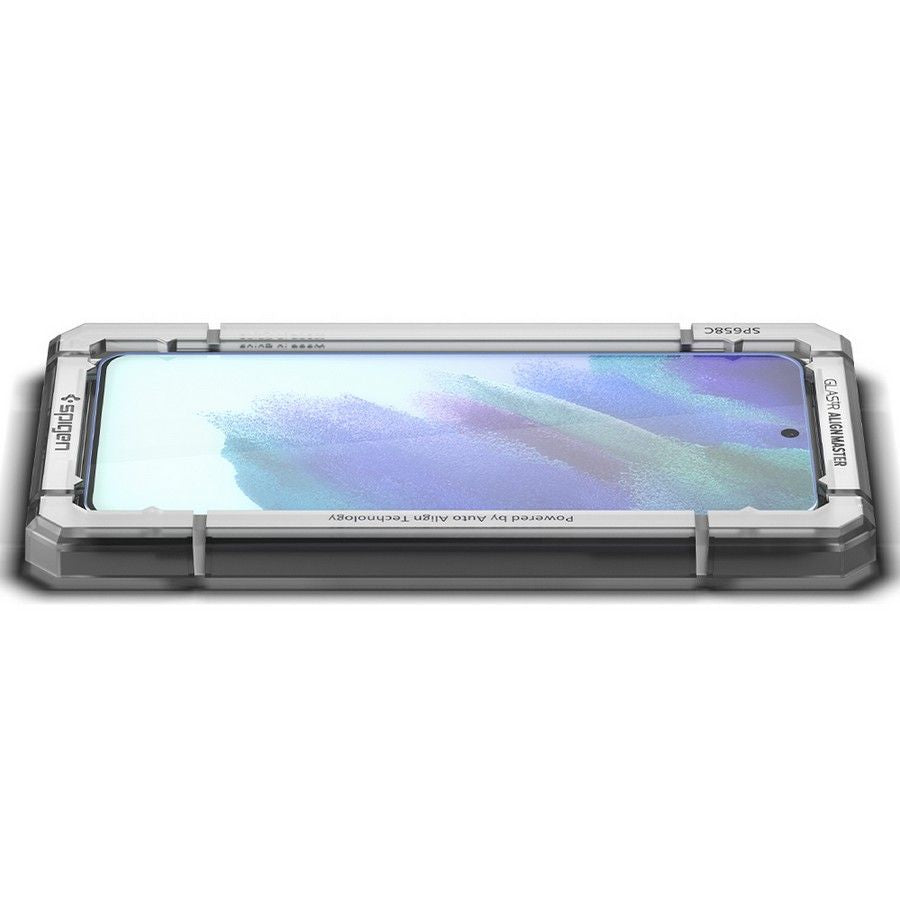 Película Protetora de Ecrã Spigen GlastR Align Master para Samsung Galaxy S21 FE 5G G990, Vidro Temperado, Colagem Completa, Conjunto de 2 peças AGL03088