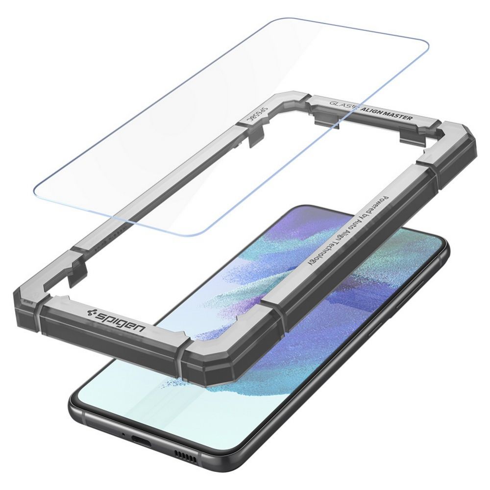 Película Protetora de Ecrã Spigen GlastR Align Master para Samsung Galaxy S21 FE 5G G990, Vidro Temperado, Colagem Completa, Conjunto de 2 peças AGL03088