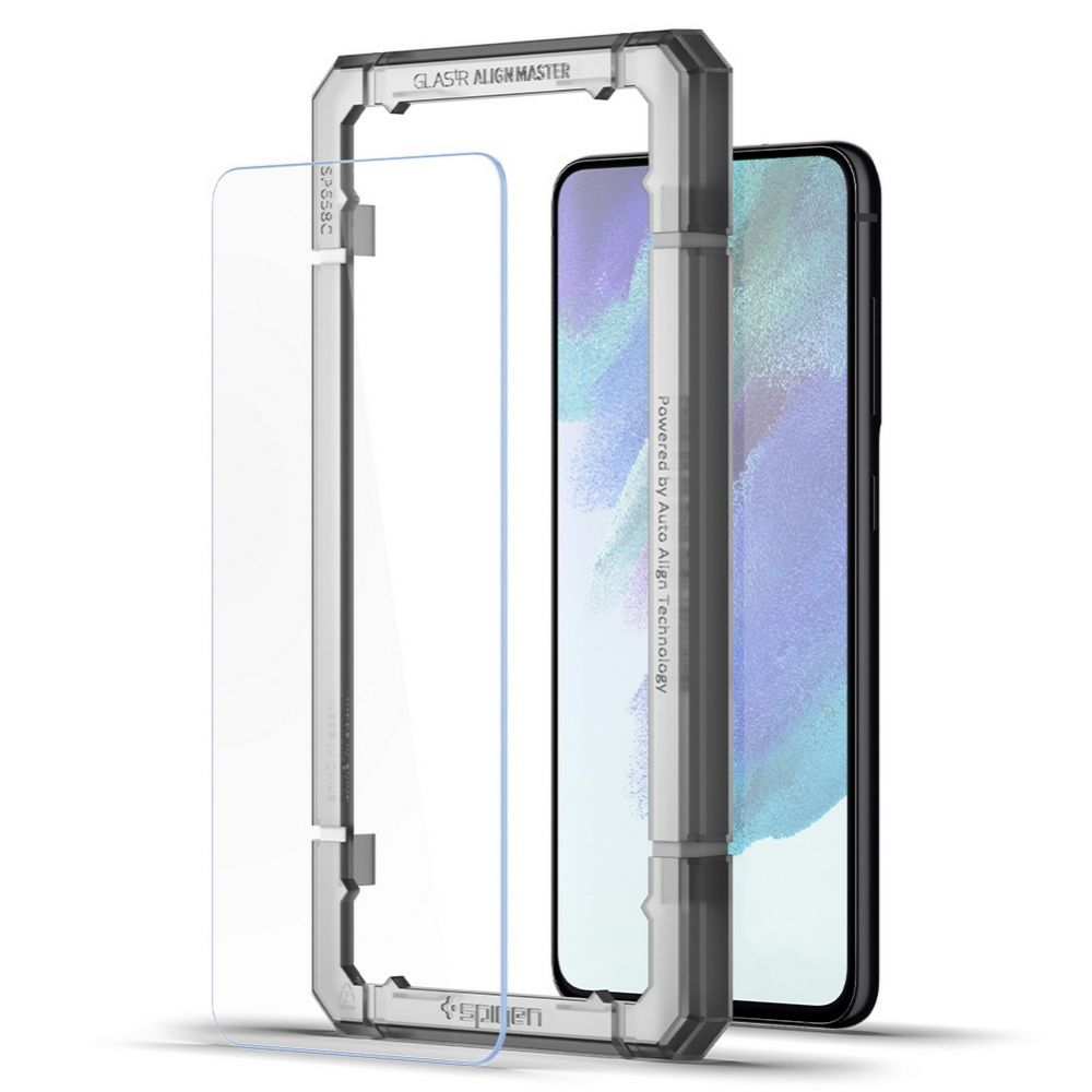 Película Protetora de Ecrã Spigen GlastR Align Master para Samsung Galaxy S21 FE 5G G990, Vidro Temperado, Colagem Completa, Conjunto de 2 peças AGL03088