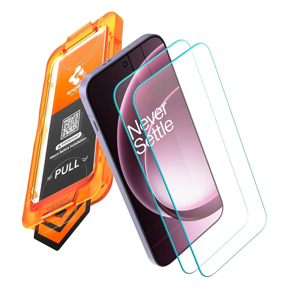 Película protetora de ecrã Spigen GlastR AlignMaster S para OnePlus 15, Vidro Temperado, Cola Total, Conjunto de 2 peças AGL11333