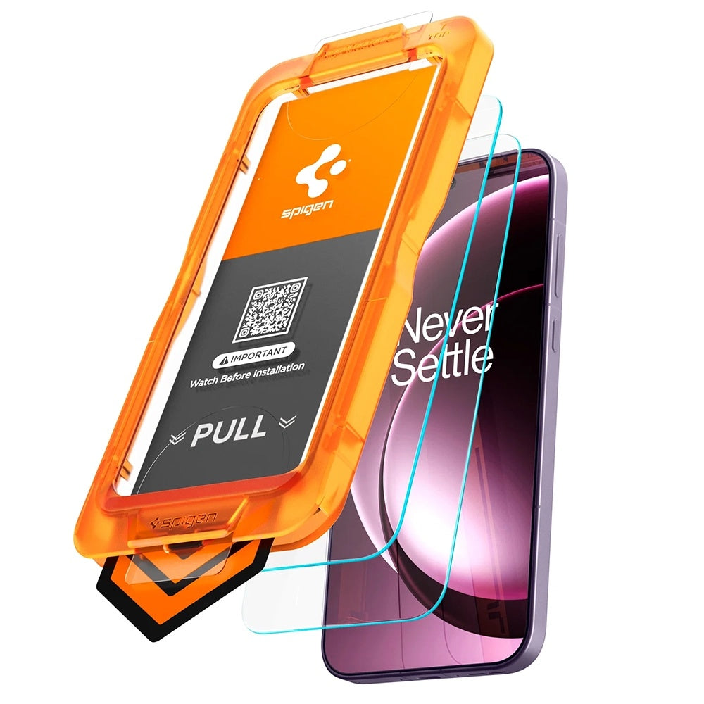 Película protetora de ecrã Spigen GlastR AlignMaster S para OnePlus 15R, Vidro Temperado, Cola Total, Conjunto de 2 peças AGL11398