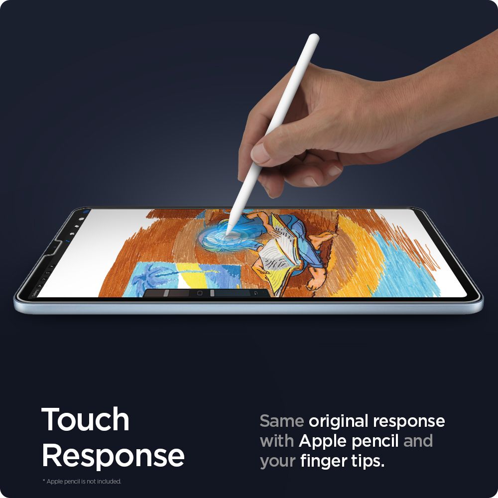 Película Protetora de Ecrã Spigen GlastR EZ FIT para Apple iPad Air (2022) / Pro 11 (2021) / Air (2020), Vidro Temperado, Full Glue AGL02065