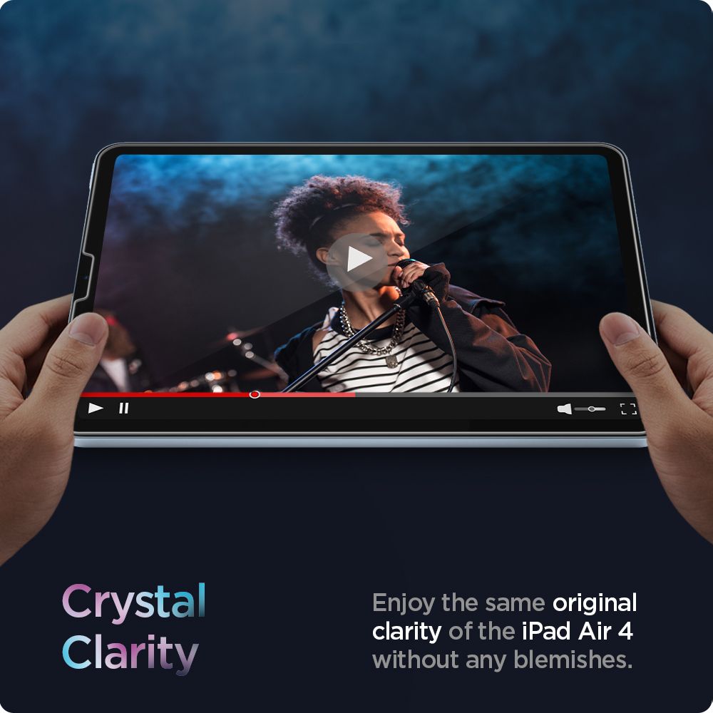 Película Protetora de Ecrã Spigen GlastR EZ FIT para Apple iPad Air (2022) / Pro 11 (2021) / Air (2020), Vidro Temperado, Full Glue AGL02065