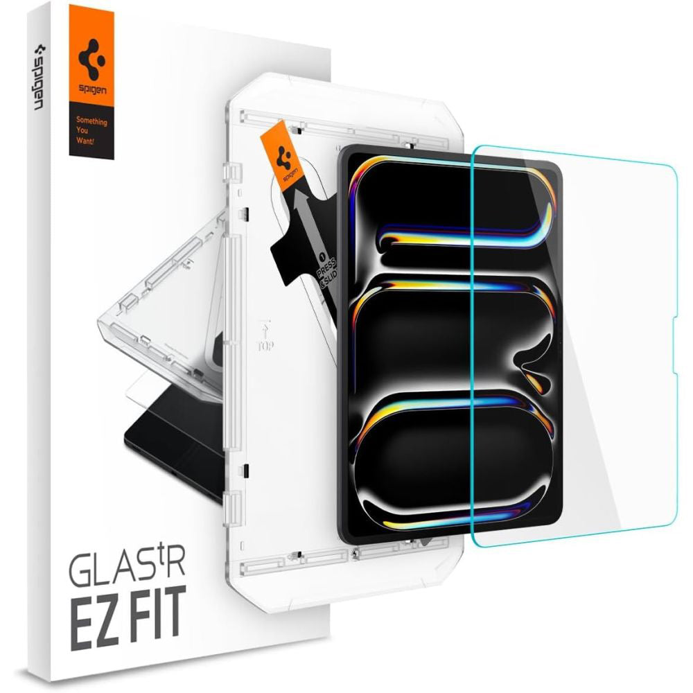 Película Protetora de Ecrã Spigen GlastR EZ FIT para Apple iPad Pro 13 (2024), Vidro Temperado, Full Glue AGL07793
