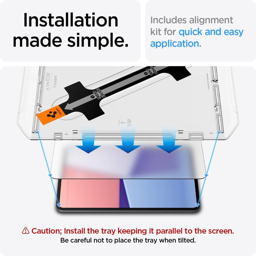 Película Protetora de Ecrã Spigen GlastR EZ FIT para Apple iPad Pro 13 (2024), Vidro Temperado, Full Glue AGL07793