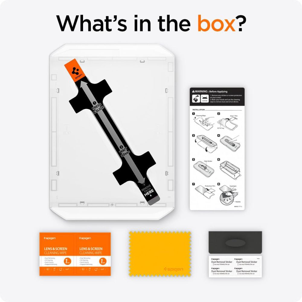 Película Protetora de Ecrã Spigen GlastR EZ FIT para Apple iPad Pro 13 (2024), Vidro Temperado, Full Glue AGL07793