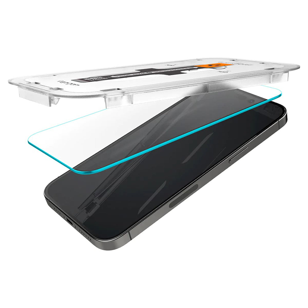 Película Protetora de Ecrã Spigen GlastR EZ FIT para Apple iPhone 14 Pro, Vidro Temperado, Full Glue, Conjunto de 2 peças