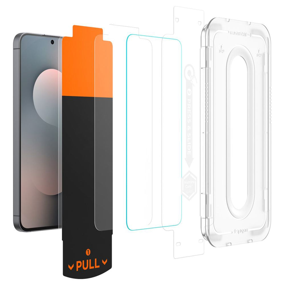 Película Protetora de Ecrã Spigen GlastR EZ FIT Pro HD para Samsung Galaxy S25 FE, Vidro Temperado, Full Glue AGL10203