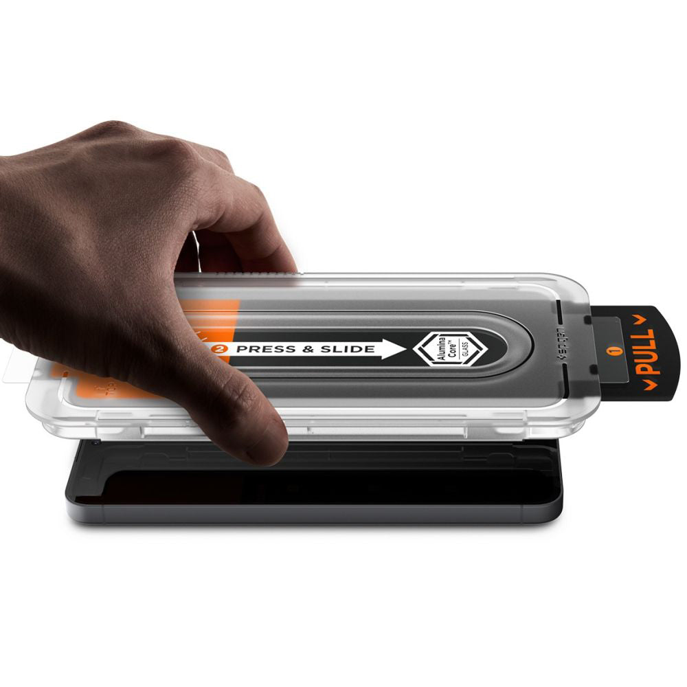 Película Protetora de Ecrã Spigen GlastR EZ FIT Pro HD para Samsung Galaxy S25 FE, Vidro Temperado, Full Glue AGL10203