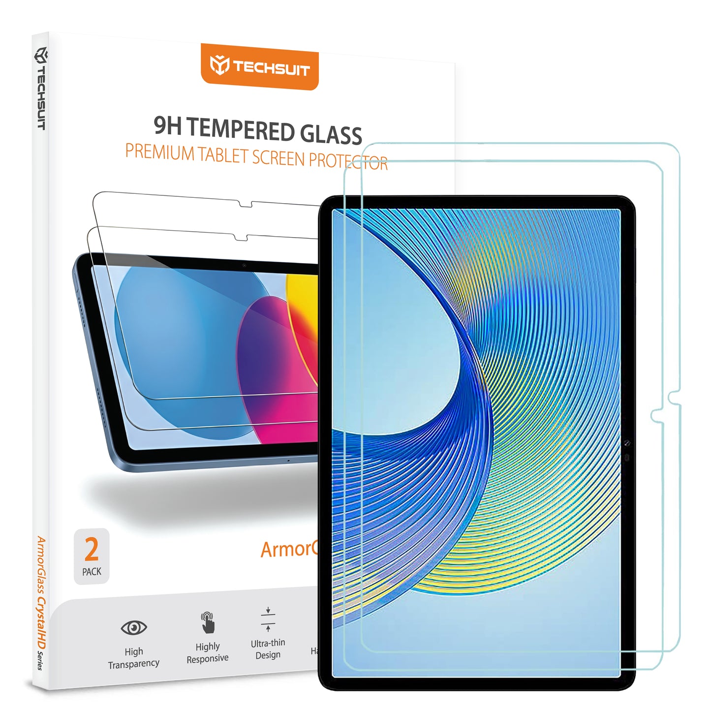 Película Protetora de Ecrã Techsuit ArmorGlass CrystalHD para Honor Pad X9a / X9, Vidro Temperado, Full Glue, Conjunto de 2 peças