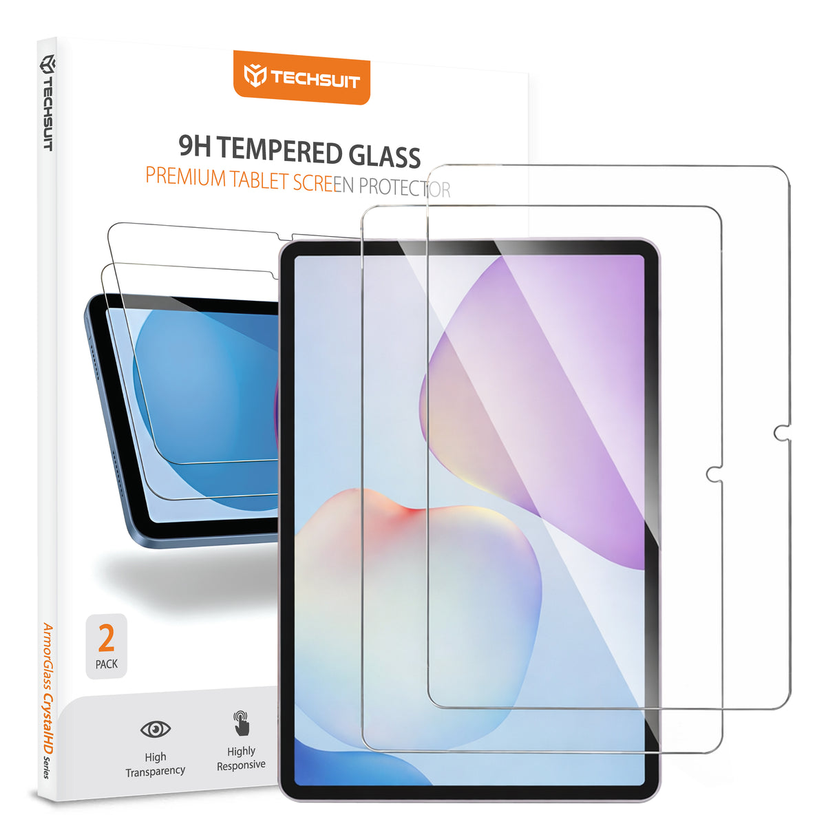 Película Protetora de Ecrã Techsuit ArmorGlass CrystalHD para Huawei MatePad 11.5 (2025), Vidro Temperado, Full Glue, Conjunto de 2 peças