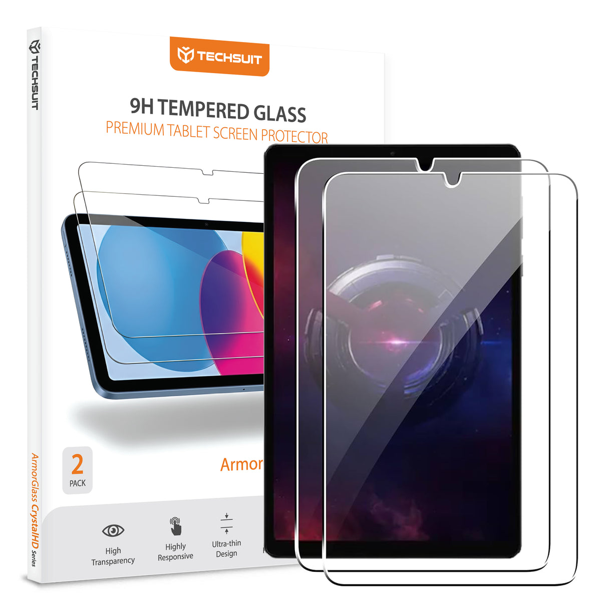 Película Protetora de Ecrã Techsuit ArmorGlass CrystalHD para Lenovo Legion Y700 (2025), Vidro Temperado, Full Glue, Conjunto de 2 peças