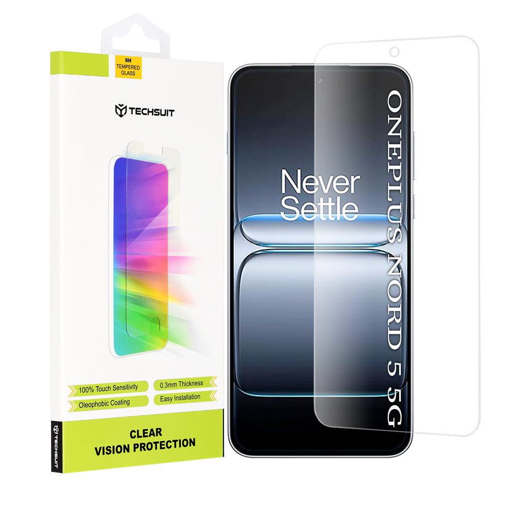 Película Protetora de Ecrã Techsuit Clear Vision para OnePlus Nord 5, Vidro Temperado, Full Glue