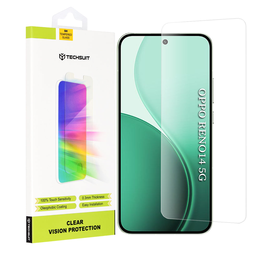 Película Protetora de Ecrã Techsuit Clear Vision para Oppo Reno14, Vidro Temperado