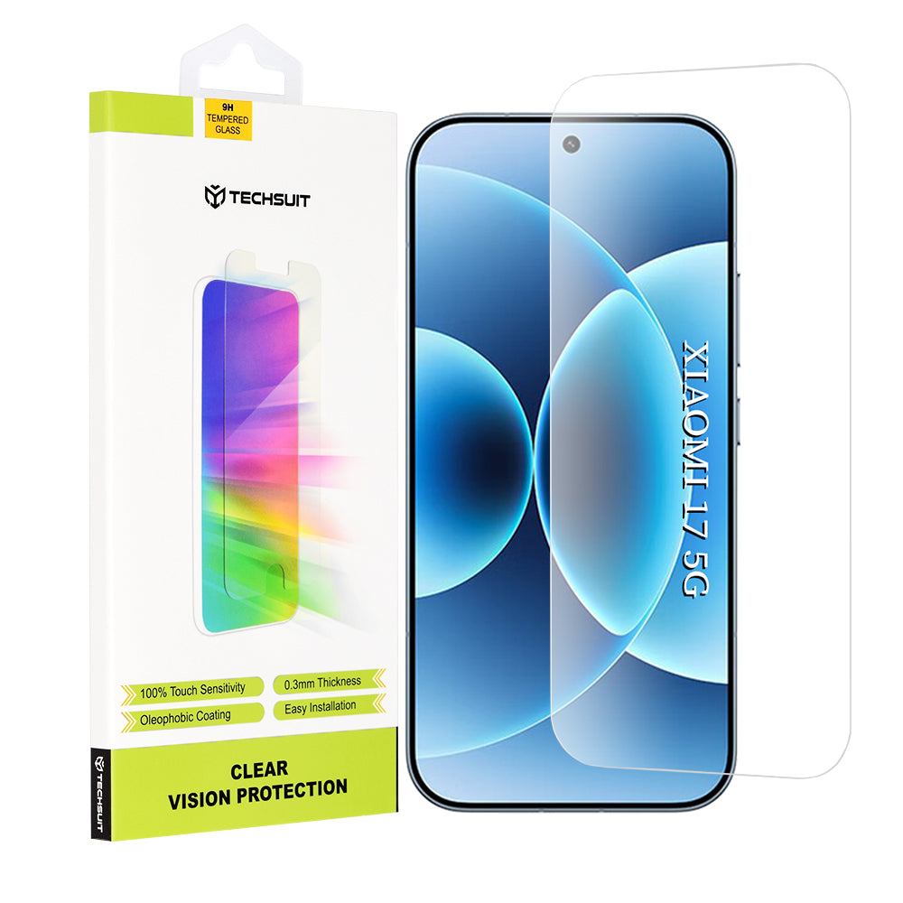 Película Protetora de Ecrã Techsuit Clear Vision para Xiaomi 17, Vidro Temperado, Cola Completa