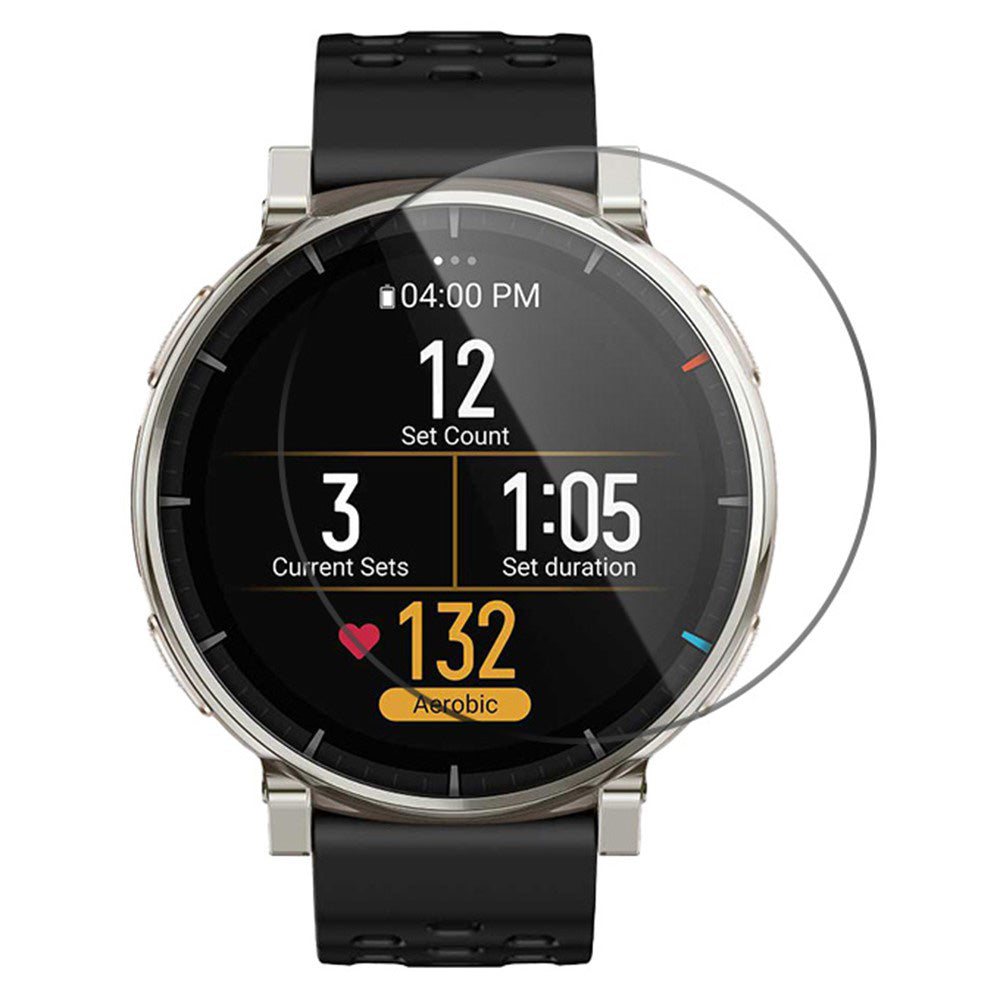 Película Protetora de Ecrã Techsuit Nano Flex para Amazfit Active 3 Premium, Plástico, Conjunto de 2 peças, Preta