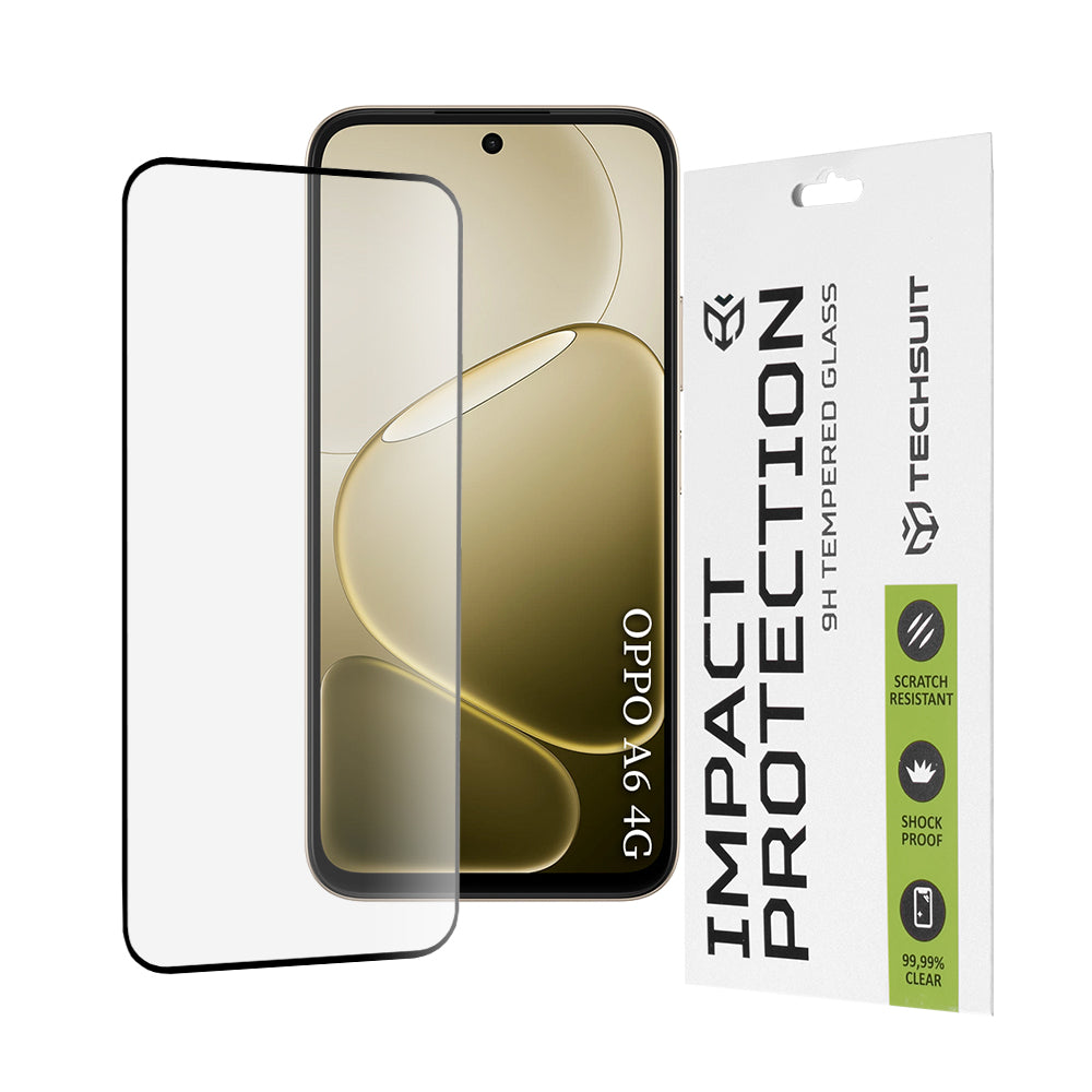 Película de Proteção de Ecrã Techsuit para Oppo A6 4G, Vidro Temperado, Full Glue, 111D, Preta