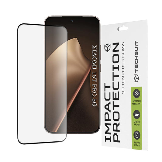 Película de Proteção de Ecrã Techsuit para Xiaomi 15T Pro, Vidro Temperado, Full Glue, 111D, Preta
