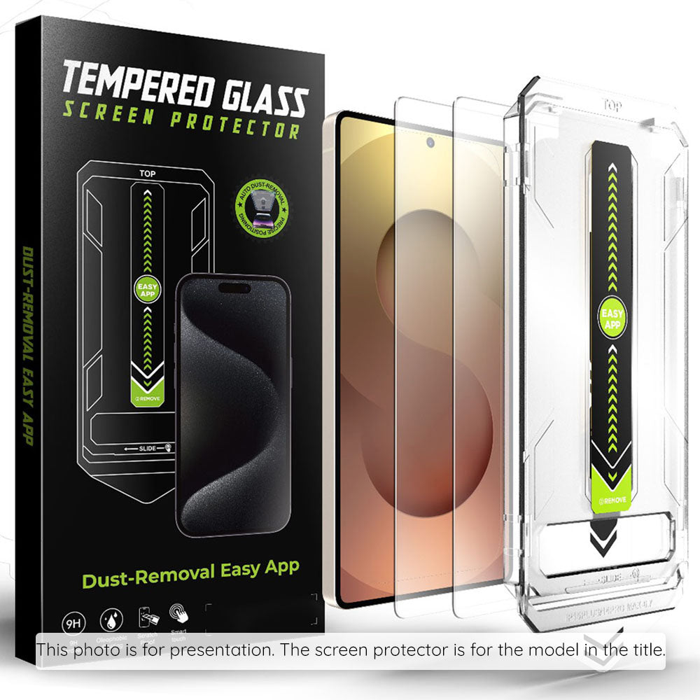 Película Protetora de Ecrã Techsuit TitanGlass CrystalHD para Samsung Galaxy S25 FE, Vidro Temperado, Full Glue, Conjunto de 2 peças.