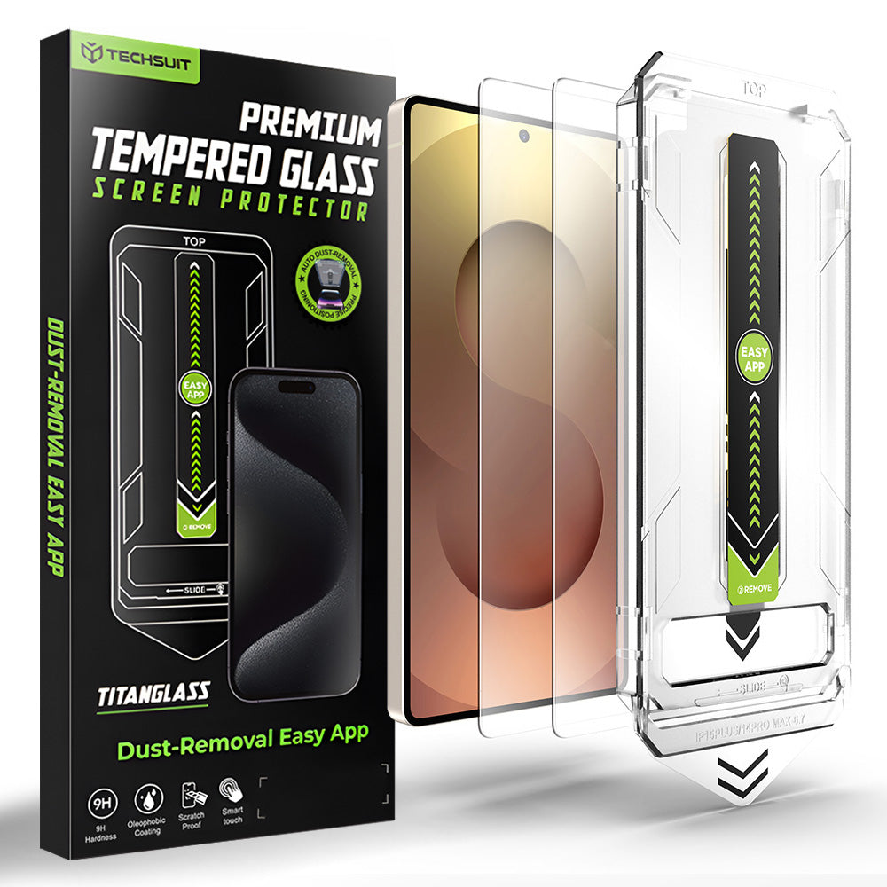 Película Protetora de Ecrã Techsuit TitanGlass CrystalHD para Samsung Galaxy S26 Ultra S948, Vidro Temperado, Full Glue, Conjunto de 2 peças