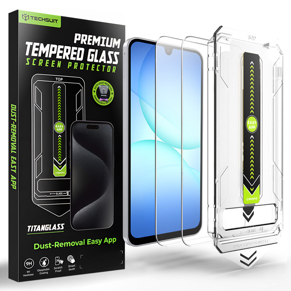 Película protetora Techsuit TitanGlass CrystalHD para Samsung Galaxy A17 5G / A16 5G A166 / A16 4G A165, Vidro Temperado, Conjunto de 2 peças