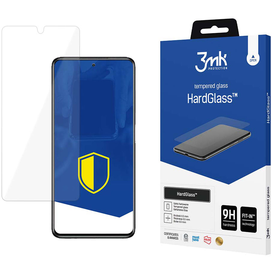 Película protetora de ecrã 3MK HardGlass para Samsung Galaxy S23 S911, vidro temperado, cola total