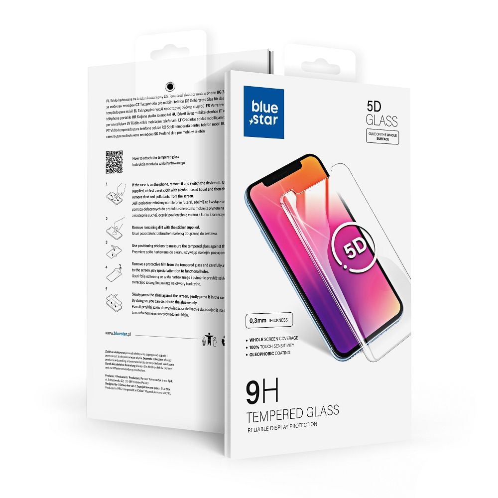 Película Protetora de Ecrã Blue Star para Samsung Galaxy S21 Ultra 5G G998, Vidro Temperado, Colagem Total, 5D, Preta