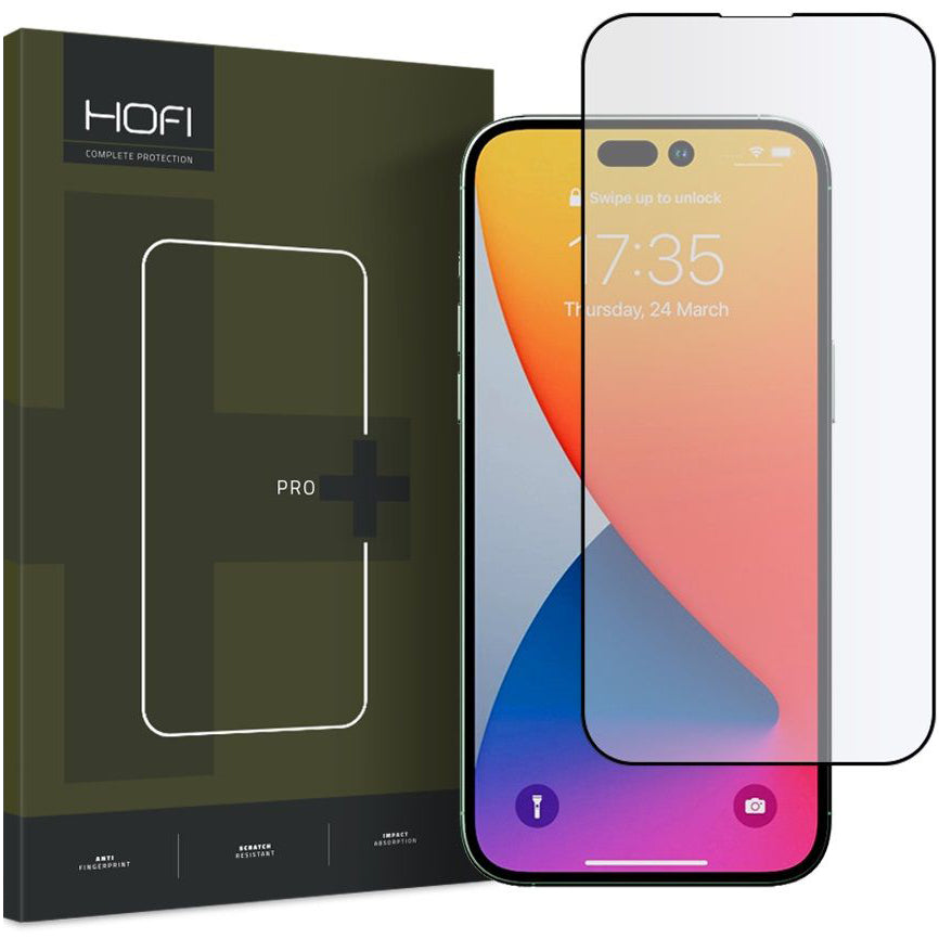 Película Protetora de Ecrã HOFI para Apple iPhone 14 Pro Max, Vidro Temperado, Cola Total, Preta
