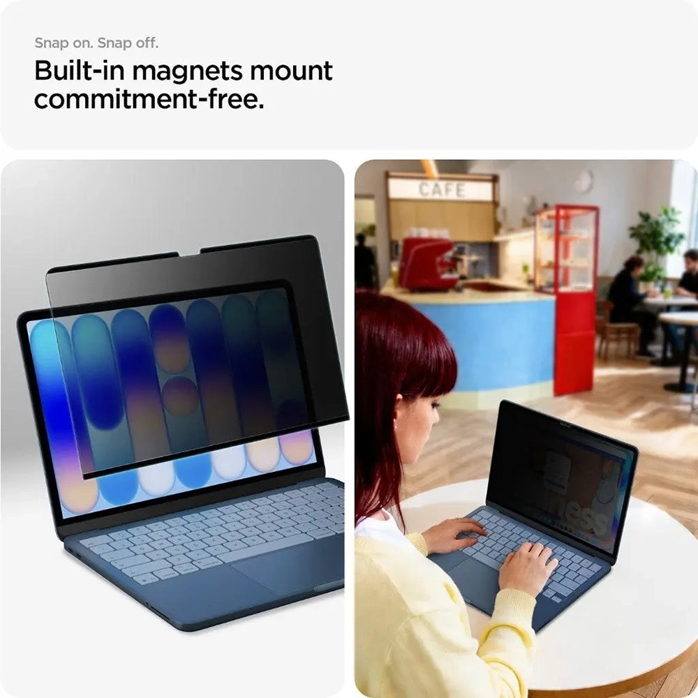 Película de Proteção de Ecrã Privacy Spigen Safe View Magnetic para Apple MacBook Neo 13 polegadas, Plástico AFL11670