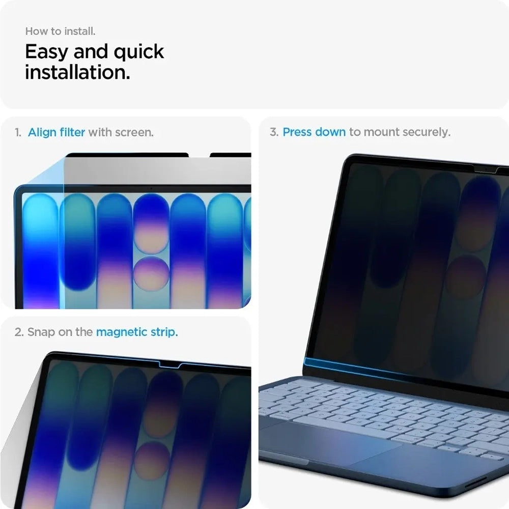 Película de Proteção de Ecrã Privacy Spigen Safe View Magnetic para Apple MacBook Neo 13 polegadas, Plástico AFL11670