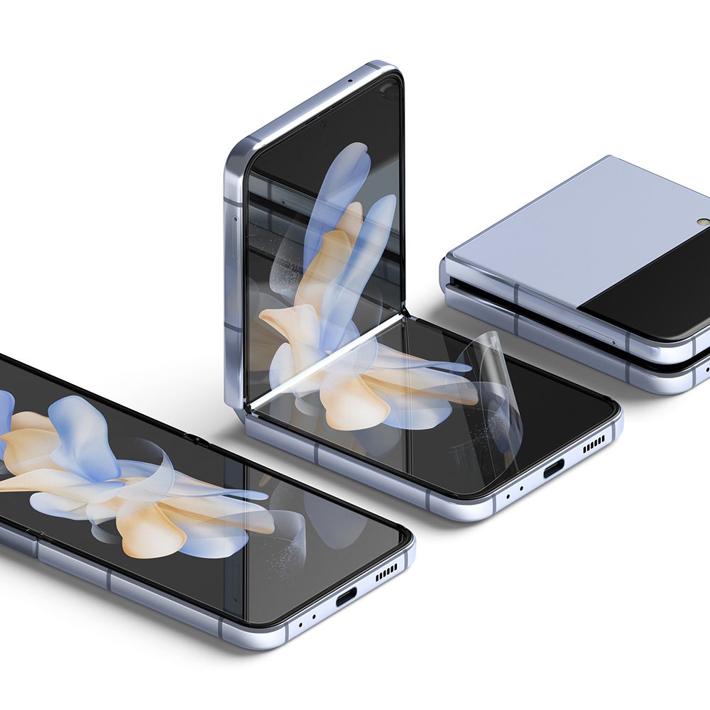 Película Protetora de Ecrã Interior Ringke Dual Easy para Samsung Galaxy Z Flip4 F721, Plástico, Conjunto de 2 peças