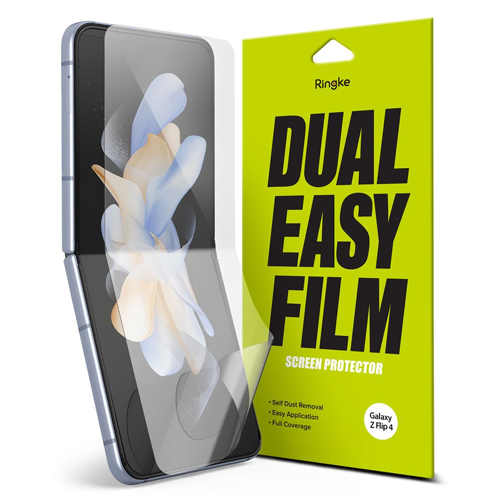 Película Protetora de Ecrã Interior Ringke Dual Easy para Samsung Galaxy Z Flip4 F721, Plástico, Conjunto de 2 peças