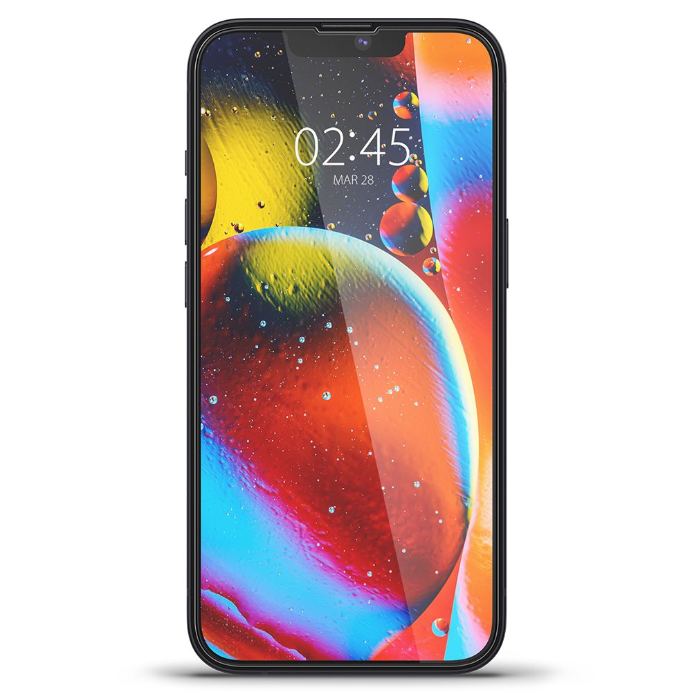 Película Protetora de Ecrã Spigen GlastR Slim para Apple iPhone 17e / 16e / 14 / 13 Pro, Vidro Temperado, Full Glue, Preta AGL03392