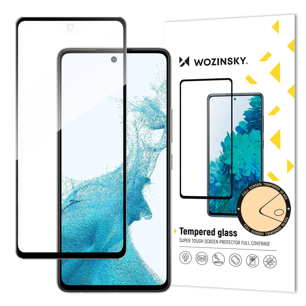 Película Protetora de Ecrã WZK para Samsung Galaxy A53 5G A536, Vidro Temperado, Full Glue, Preta