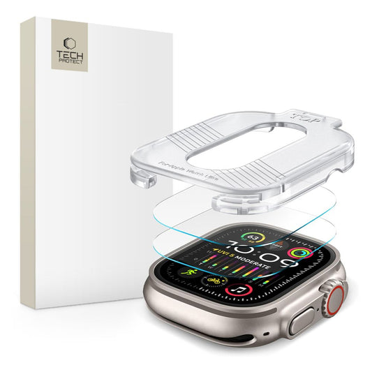 Conjunto de película protetora Supreme da Tech-Protect para Apple Watch Ultra Series, conjunto de 2 peças, proteção de vidro