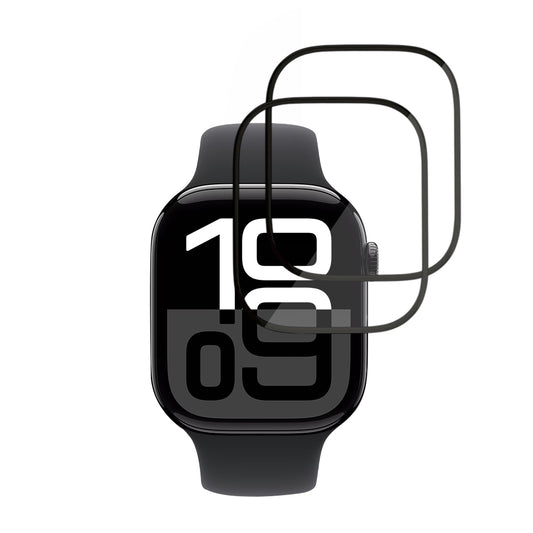 Techsuit Nano Flex Protection Film for Apple Watch Series 10 / 11 46mm, Set of 2 pieces, Plastic, Black