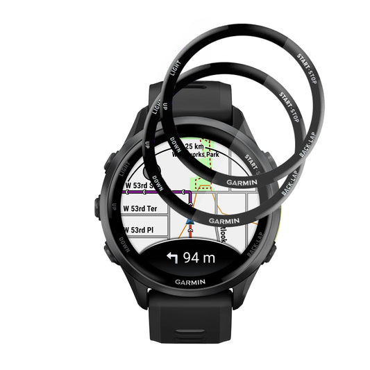 Película Protetora Techsuit Nano Flex para Garmin Forerunner 570 47mm / 970, Conjunto de 2 peças, Plástico, Preta