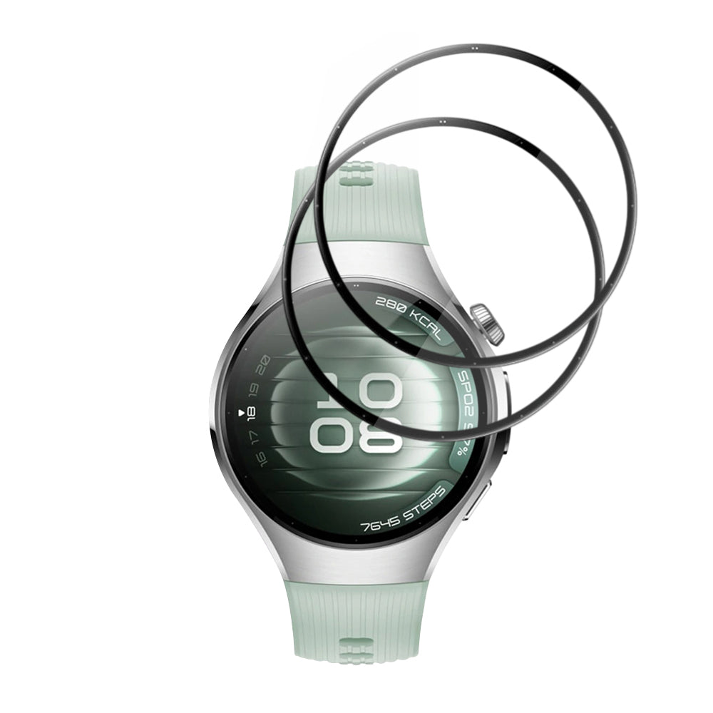 Folie de Proteção Techsuit Nano Flex para Huawei Watch 5 42mm, Conjunto de 2 peças, Plástico, Preta