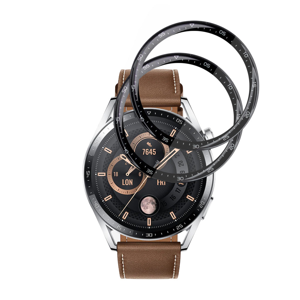 Película Protetora Techsuit Nano Flex para Huawei Watch GT 3 46mm, Conjunto de 2 peças, Plástico, Preta