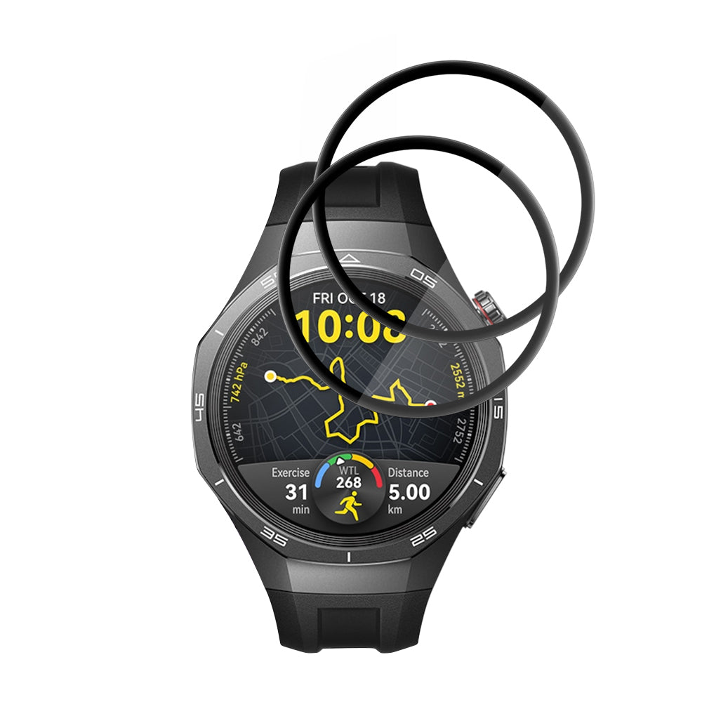 Película Protetora Techsuit Nano Flex para Huawei Watch GT 5 Pro 46mm, Conjunto de 2 peças, Plástico, Preta