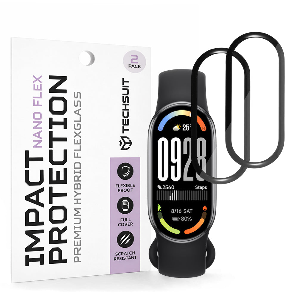 Película Protetora Techsuit Nano Flex para Xiaomi Smart Band 10, Conjunto de 2 peças, Plástico, Preta