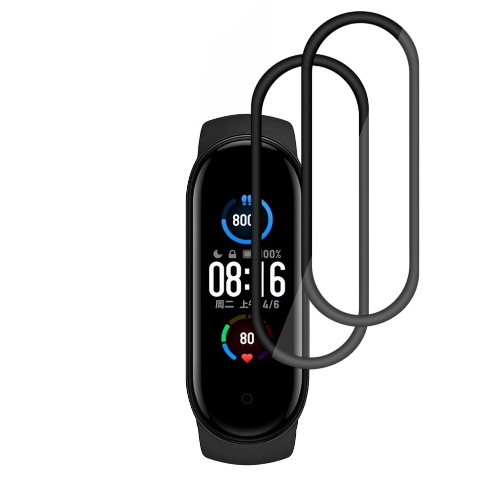 Película Protetora Techsuit Nano Flex para Xiaomi Smart Band 6 / 5, Conjunto de 2 peças, Plástico, Preta