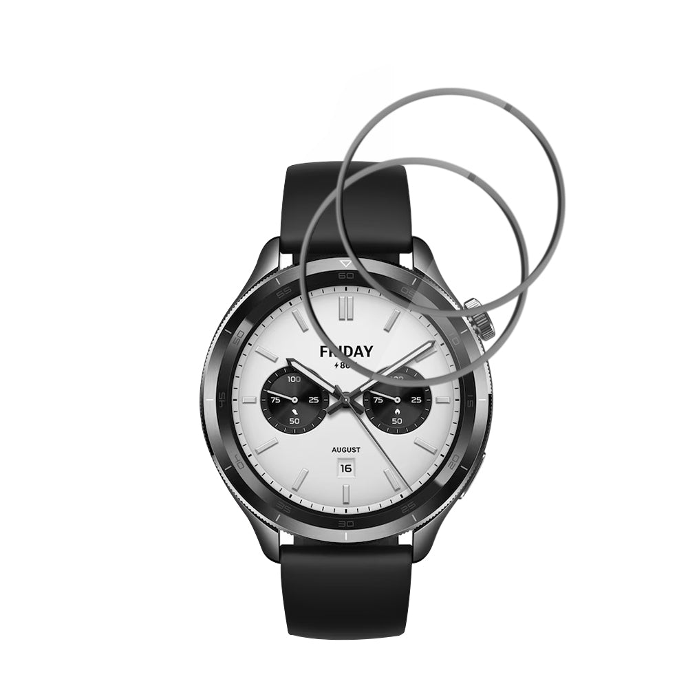 Película Protetora Techsuit Nano Flex para Xiaomi Watch S4, Conjunto de 2 peças, Plástico, Preta