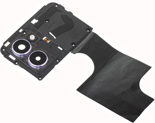 Vidro da Câmera Traseira - Flash - Moldura Interna - Antena NFC HMD Pulse Pro, com Moldura, Roxo (Twilight Purple), Service Pack 286954416